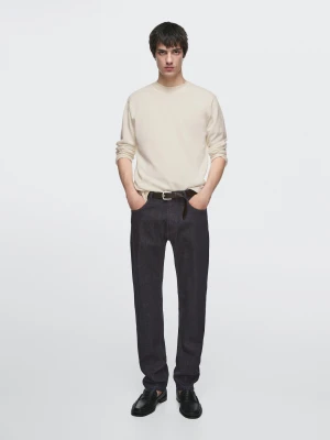 Jeansy O Kroju Slim - Granatowy - Massimo Dutti - Male