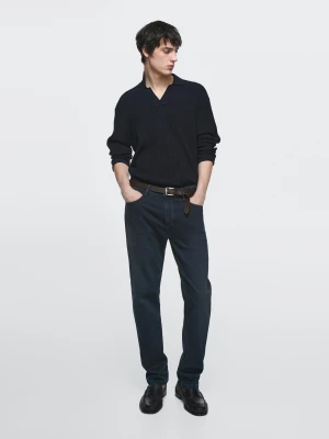Jeansy O Kroju Slim - Niebieski - Massimo Dutti - Male