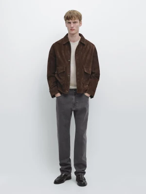 Jeansy O Kroju Slim - Szary - - Massimo Dutti - Mężczyzna