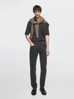 Jeansy O Kroju Slim - Szary - - Massimo Dutti - Mężczyzna