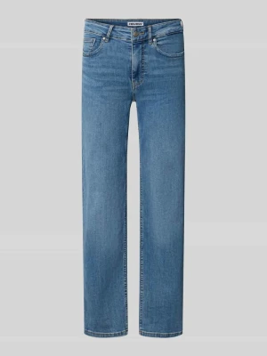 Jeansy o kroju straight fit w 5 kieszeni REVIEW Niebieski