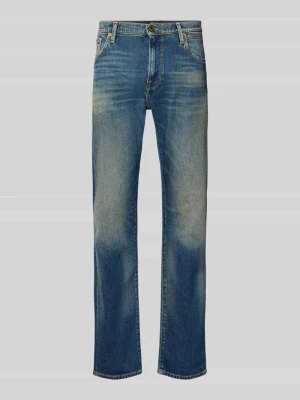 Jeansy o kroju straight fit w efekcie znoszenia model 'AIDEEN' Replay Jeansowy niebieski