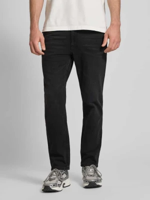 Jeansy o kroju straight fit z 5 kieszeniami REVIEW