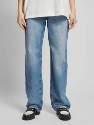 Jeansy o kroju straight fit z 5 kieszeniami REVIEW