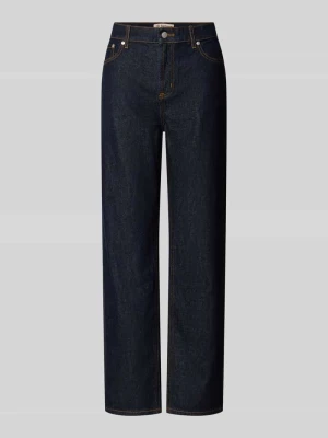 Jeansy o kroju straight fit z ciemnym efekt sprania rinse Barbour Granatowy