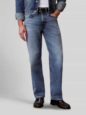 Jeansy o kroju straight fit z czystej bawełny Calvin Klein Jeans Jeansowy niebieski