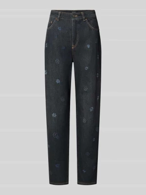 Jeansy o kroju straight fit z czystej bawełny Marc Cain Jeansowy niebieski