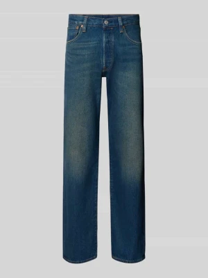 Jeansy o kroju straight fit z czystej bawełny model '501®' Levi's Niebieski
