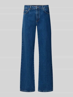 Jeansy o kroju straight fit z czystej bawełny model 'LEGUME' MAX&Co. Ciemnoniebieski