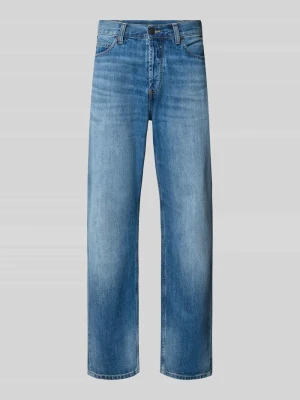 Jeansy o kroju straight fit z czystej bawełny model "MARLOW" Carhartt WIP Jeansowy niebieski