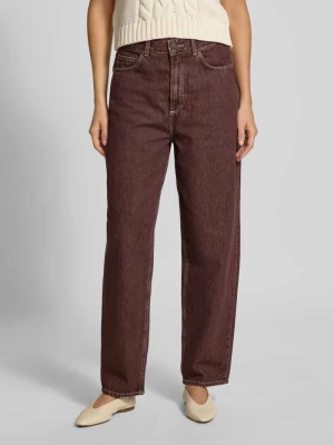 Jeansy o kroju straight fit z czystej bawełny model 'Oshow' American Vintage Średniobrązowy