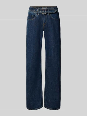 Jeansy o kroju straight fit z czystej bawełny model 'SUPERLOW' Levi's Ciemnoniebieski