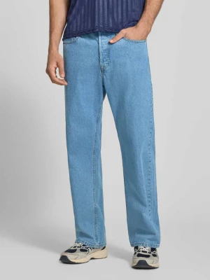 Jeansy o kroju straight fit z czystej bawełny model 'Ted' Jack&Jones Jeansowy niebieski