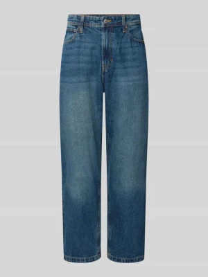 Jeansy o kroju straight fit z czystej bawełny z szlufkami na pasek Jack&Jones Jeansowy niebieski
