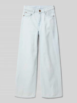 Jeansy o kroju straight fit z detalami z logo Garcia Jasnoniebieski