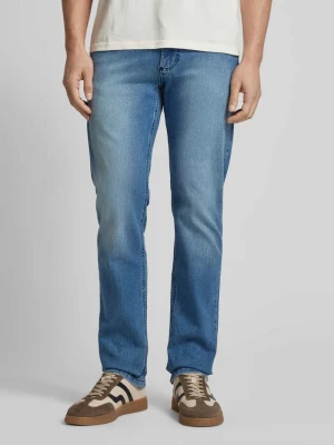 Jeansy o kroju straight fit z detalem z logo Christian Berg Men