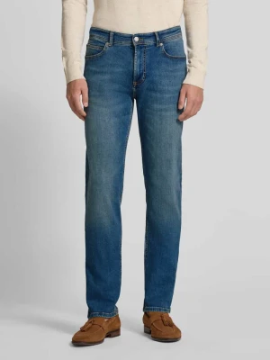Jeansy o kroju straight fit z detalem z logo Christian Berg Men