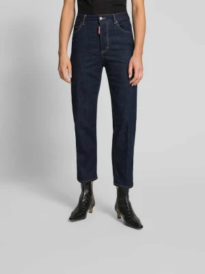 Jeansy o kroju straight fit z detalem z logo Dsquared2 Granatowy
