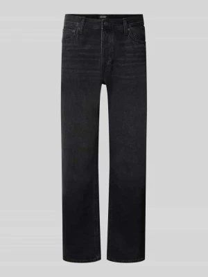 Jeansy o kroju straight fit z dodatkiem wełny escorial model 'Chris' Jack&Jones Czarny