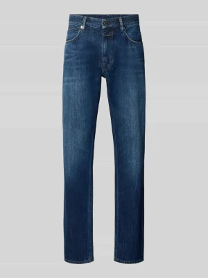 Jeansy o kroju straight fit z efektem znoszenia Closed Jeansowy niebieski