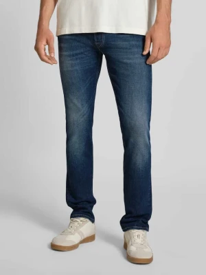 Jeansy o kroju straight fit z efektem znoszenia model ‘GROVER’ Replay