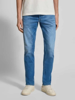 Jeansy o kroju straight fit z efektem znoszenia model ‘GROVER’ Replay