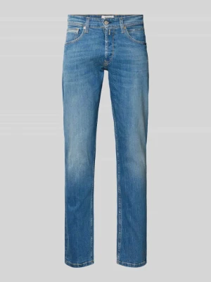 Jeansy o kroju straight fit z efektem znoszenia model 'GROVER' Replay Jeansowy niebieski