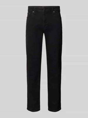 Jeansy o kroju straight fit z elastycznej mieszanki bawełny Jack&Jones Czarny