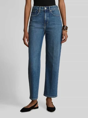 Jeansy o kroju straight fit z kantą Lauren Ralph Lauren Jeansowy niebieski