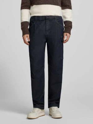 Jeansy o kroju straight fit z kieszeniami cargo Armani Exchange Jeansowy niebieski