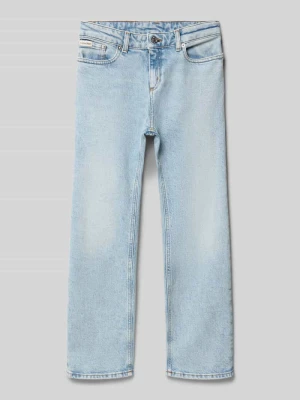 Jeansy o kroju straight fit z mieszanki bawełny Calvin Klein Jeans Niebieski