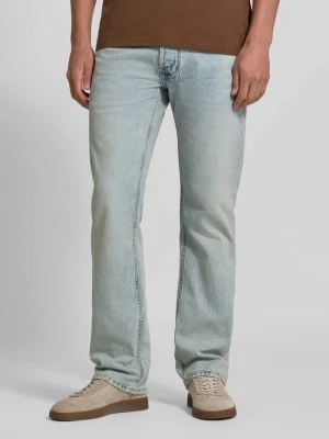 Jeansy o kroju straight fit z mieszanki bawełny Diesel Jeansowy niebieski