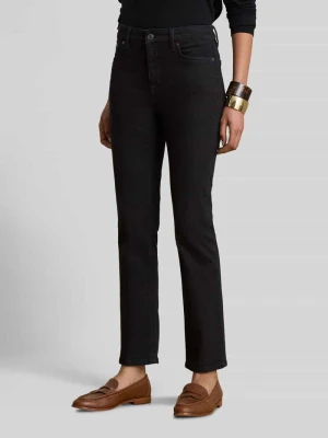 Jeansy o kroju straight fit z mieszanki bawełny Lauren Ralph Lauren Czarny