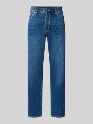 Jeansy o kroju straight fit z mieszanki bawełny model 'CHRIS' Jack&Jones Jeansowy niebieski