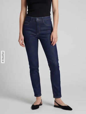 Jeansy o kroju straight fit z mieszanki bawełny model 'Dream' MAC Granatowy