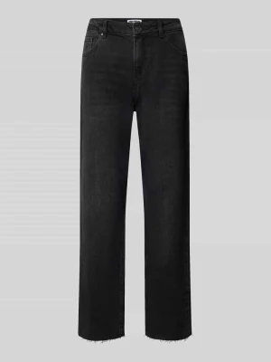 Jeansy o kroju straight fit z mieszanki bawełny REVIEW Czarny