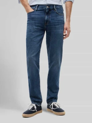 Jeansy o kroju straight fit z mieszanki bawełny Tommy Hilfiger Błękitny