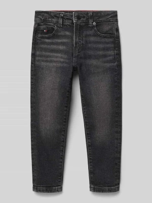 Jeansy o kroju straight fit z mieszanki bawełny Tommy Hilfiger Czarny