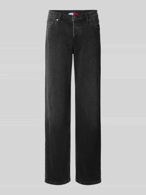 Jeansy o kroju straight fit z mieszanki bawełny Tommy Jeans Czarny