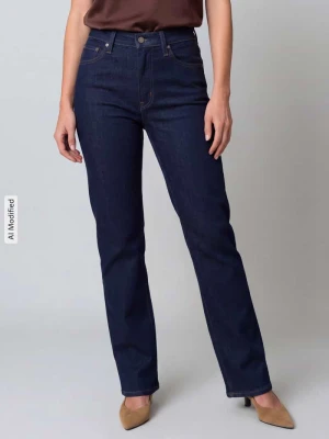 Jeansy o kroju straight fit z mieszanki bawełny z domieszką lyocellu model '723' Levi's Ciemnoniebieski