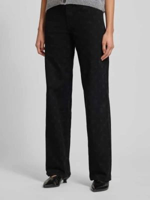 Jeansy o kroju straight fit z nadrukiem z motywem na całej powierzchni Marc Cain