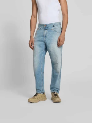 Jeansy o kroju straight fit z naszywką z logo Closed Jasnoniebieski