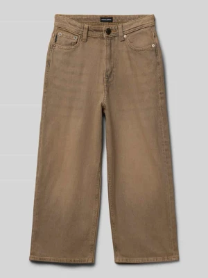 Jeansy o kroju straight fit z naszywką z logo model ‘Iron’ Jack&Jones Beżowy