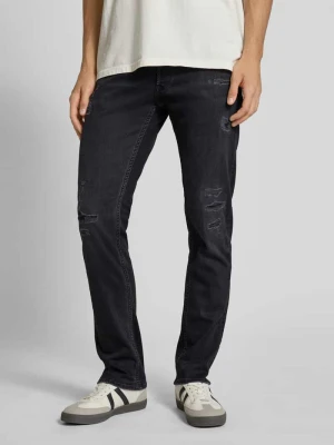 Jeansy o kroju straight fit z przetarciami model ‘GROVER’ Replay