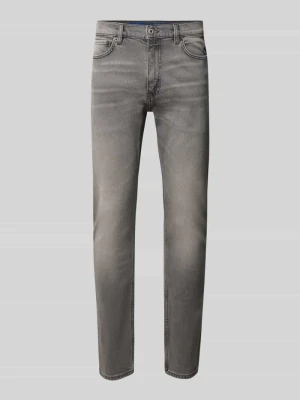 Jeansy o kroju super slim fit z mieszanki bawełny model 'Zane' Hugo Średnioszary