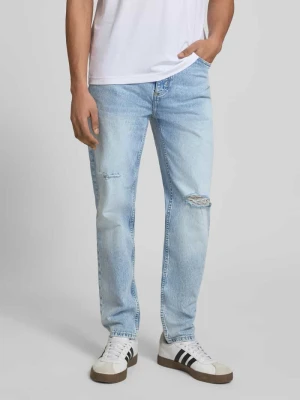 Jeansy o kroju tapered fit z mieszanki bawełny model 'BRODY' Hugo Blue