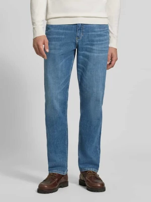 Jeansy o kroju tapered fit z mieszanki bawełny model 'David' Lee Jeansowy niebieski