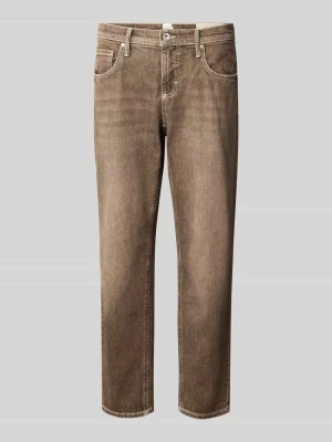 Jeansy o kroju tapered fit z mieszanki bawełny model 'MILEY' BRAX Ciemnobrązowy