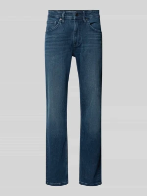 Jeansy o kroju tapered fit z mieszanki bawełny s.Oliver Ciemnoniebieski
