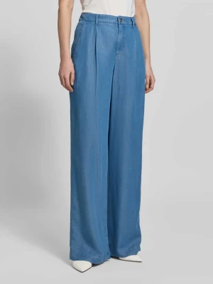 Jeansy o kroju wide fit z czystego lyocellu z zakładkami w pasie Marc Cain